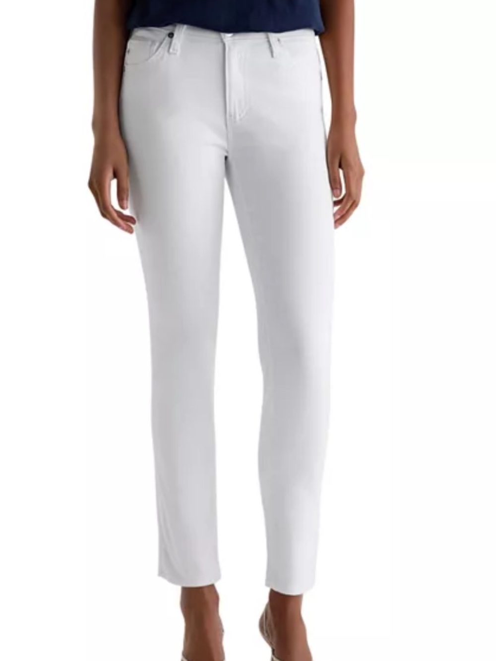 🛍️SALE🛍️AG JEANS prima mid rise cigarette white brushed cotton jeans sz 28 EUC